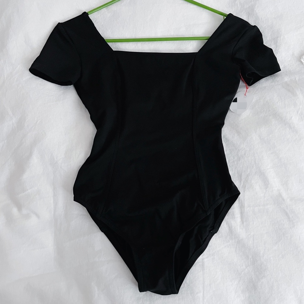 Black Short Sleeved Leotard Ballet XS/S